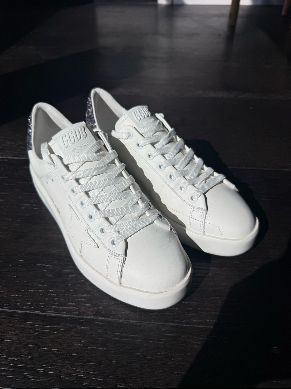 Golden Goose Purestar White Leather Sneakers - Picture 1 of 6